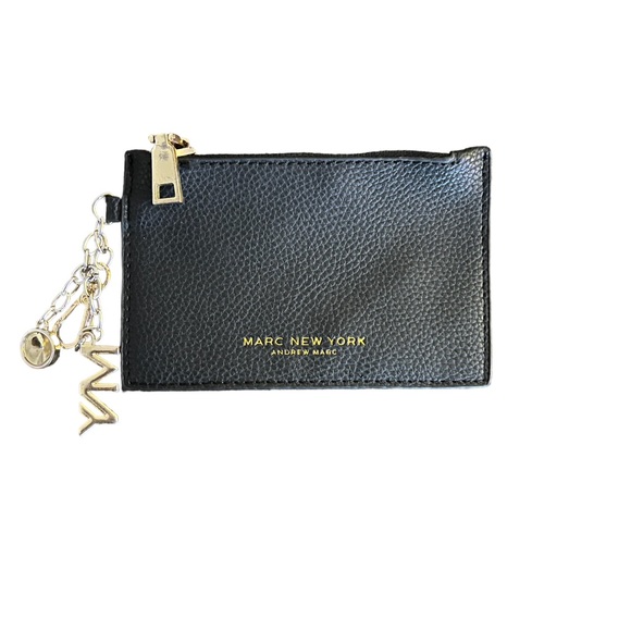 Marc New York Handbags - MARC NEW YORK Black Leather Wallet with Gold Hardware
